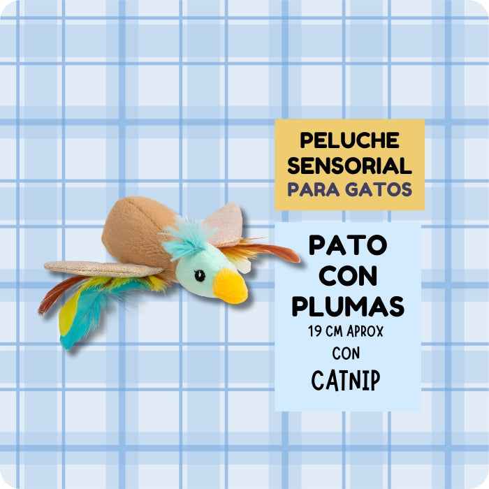 Pato con plumas | Peluche sensorial para gatos | Catstages