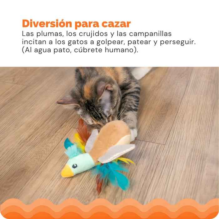 Pato con plumas | Peluche sensorial para gatos | Catstages