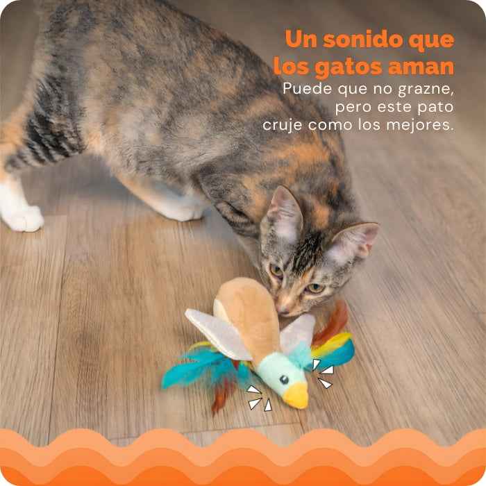 Pato con plumas | Peluche sensorial para gatos | Catstages