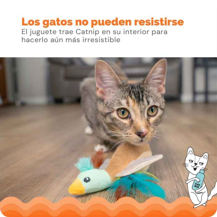 Pato con plumas | Peluche sensorial para gatos | Catstages