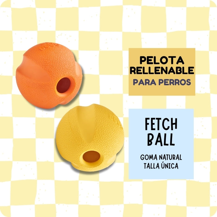 Pelota rellenable para perros Fetch Ball de Beco. Talla única, elaborada con goma natural
