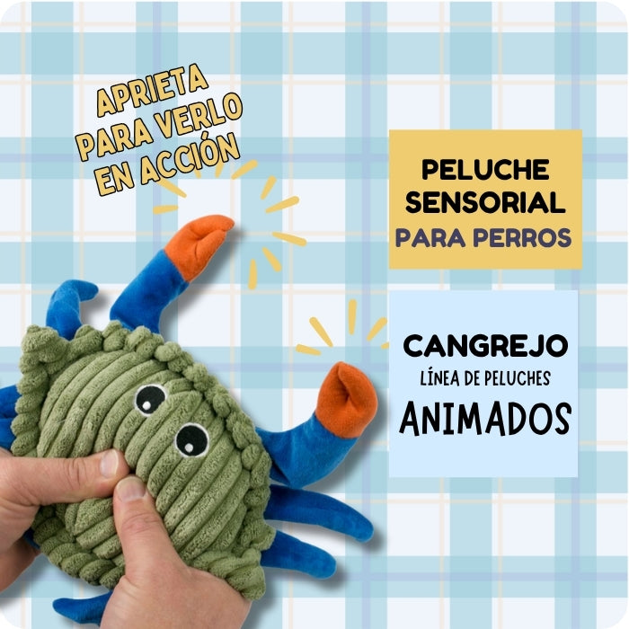 Peluche sensorial animado para perros Cangrejo Tall tails