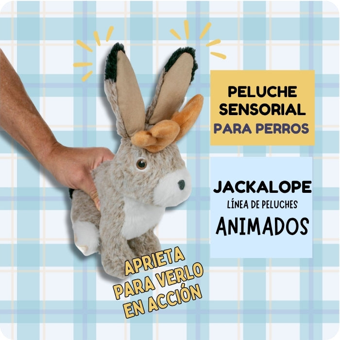 Peluche sensorial animado para perros Jackalope Tall Tails