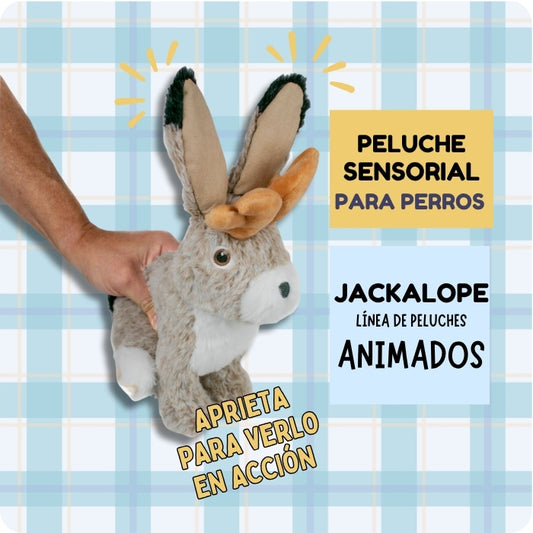 Peluche sensorial animado para perros Jackalope Tall Tails