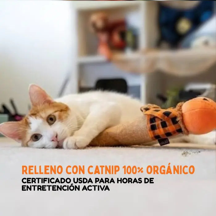 Peluche para Gatos con Hierba Gatera PLAY Feline Frenzy El Espantamiaujaros Kicker