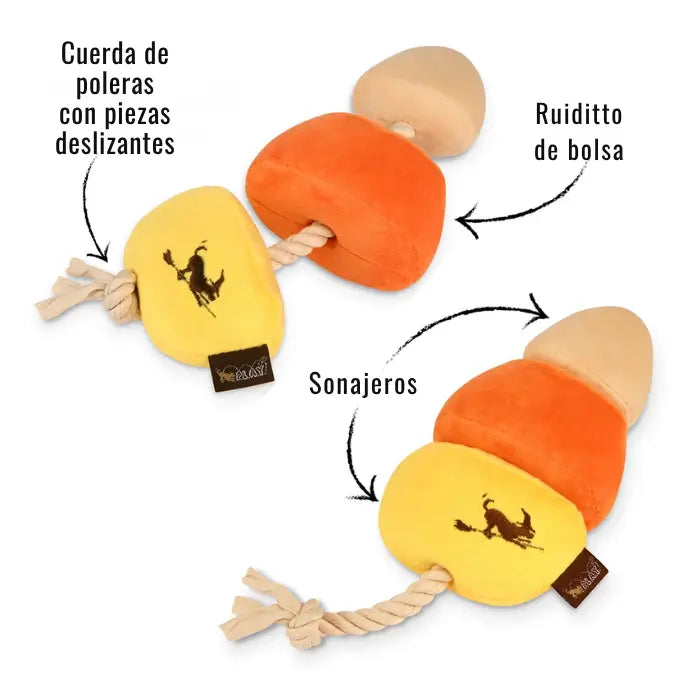 Juguete para Perros con Cuerda Halloween PLAY Howling Haunts Caramelo de Maiz