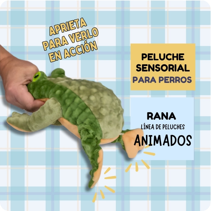 Peluche animado sensorial para perros Tall Tails modelo Rana 