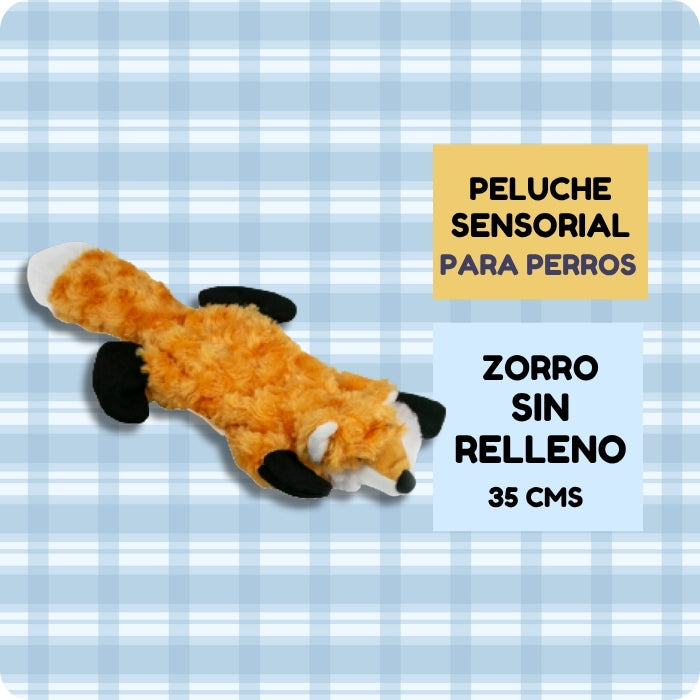 Peluche sensorial para perros sin relleno  cuerda interior modelo Zorro de Tall Tails
