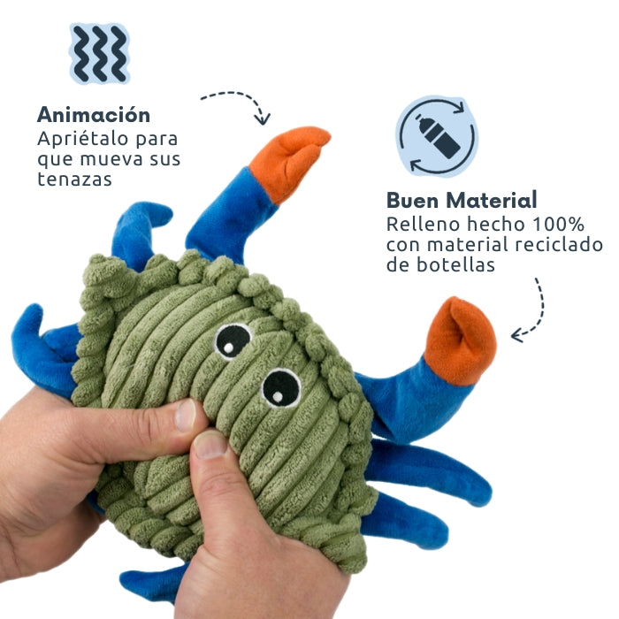 Peluche sensorial animado Cangrejo de Tall Tails: Sólo apriétalo para verlo en acción, relleno de material 100% reciclado