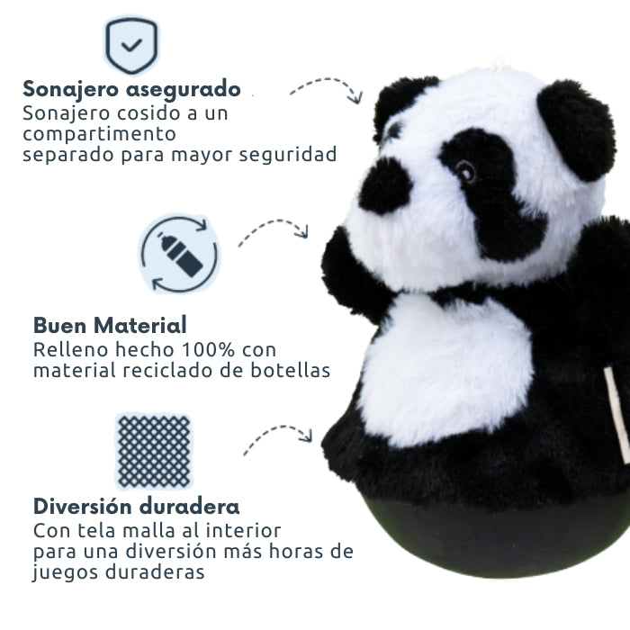 Propiedades peluche sensorial para perros Roly Poly de Tall Tails, sonajero cosido en un compartimento aparte, relleno de material reciclado y tela malla en su interior