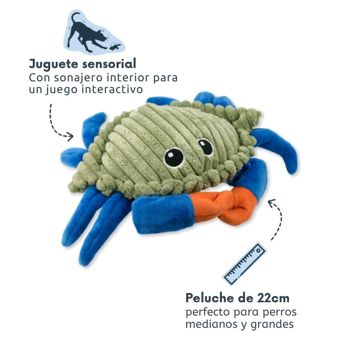 Peluche sensorial animado para perros: con distintas texturas y sonidos de 22 cms