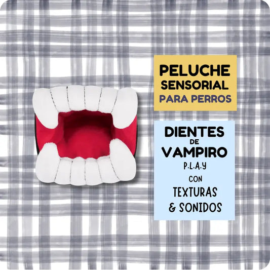 Juguete Mordedor de Peluche para Perros PLAY Howling Haunts Dientes de Vampiro