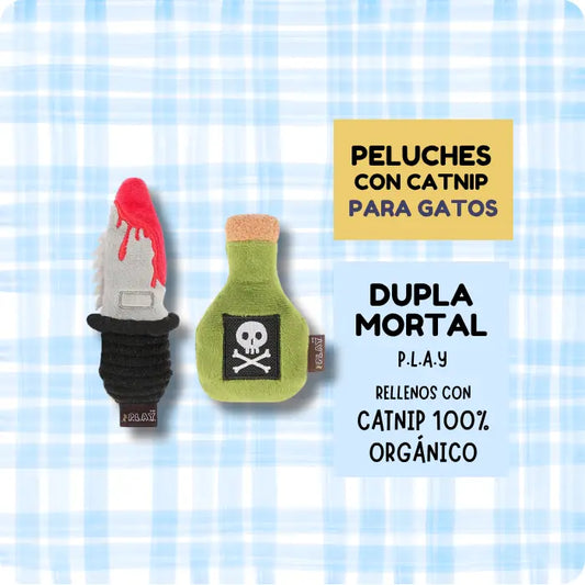 Juguete para Gatos Peluche con Catnip PLAY Feline Frenzy Dupla Mortal Set x2