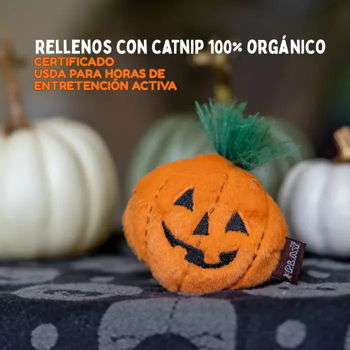 Peluches para Gatos con Catnip Organico PLAY Feline Frenzy Una Michi Pandilla de Miedo Set x2