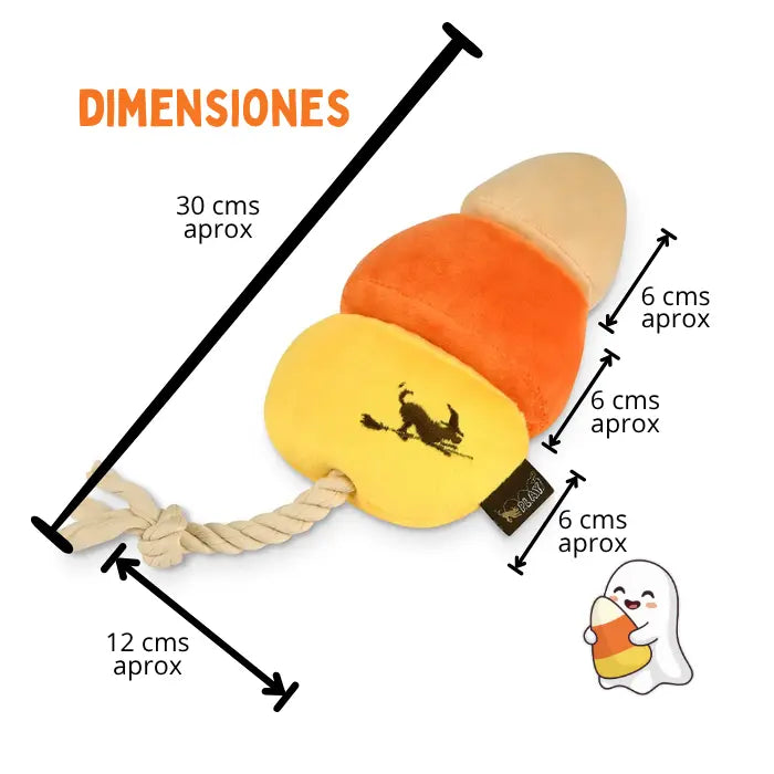 Juguete para Perros con Cuerda Halloween PLAY Howling Haunts Caramelo de Maiz