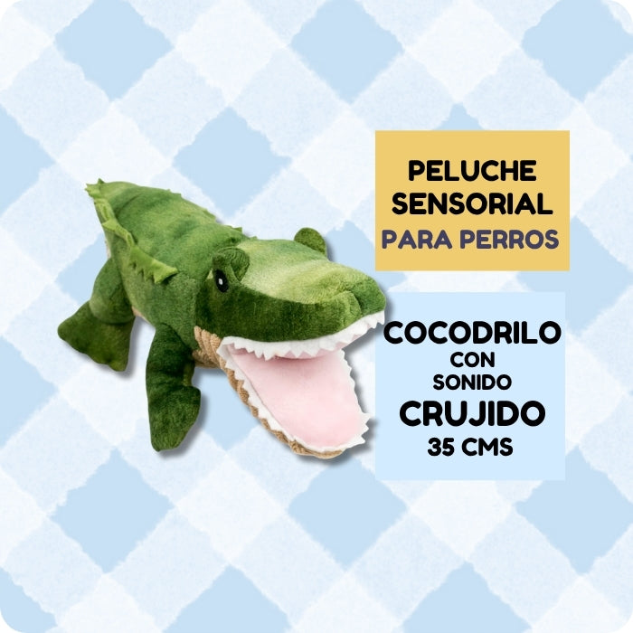 Pelche sensorial para perros Tall tails cocodrilo con sonido de crujido botella libre de BPA 
