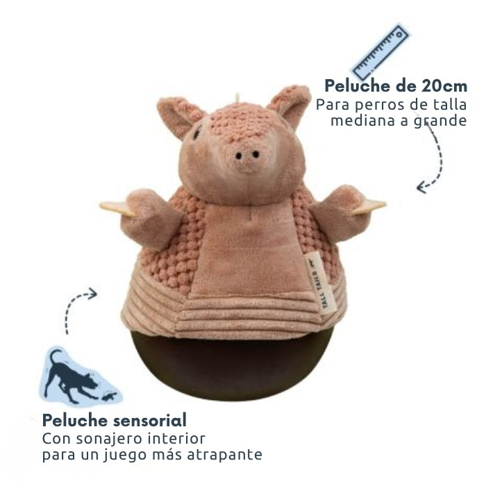 Peluche sensorial para perros medianos a grandes Tall Tails Panda Roly Poly Armadillo