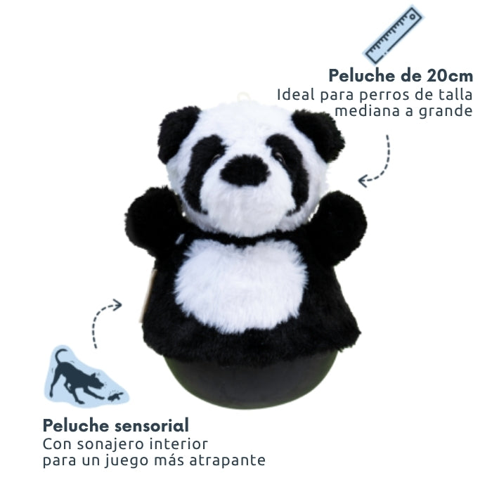 Peluche sensorial para perros medianos a grandes Tall Tails Panda Roly Poly Panda