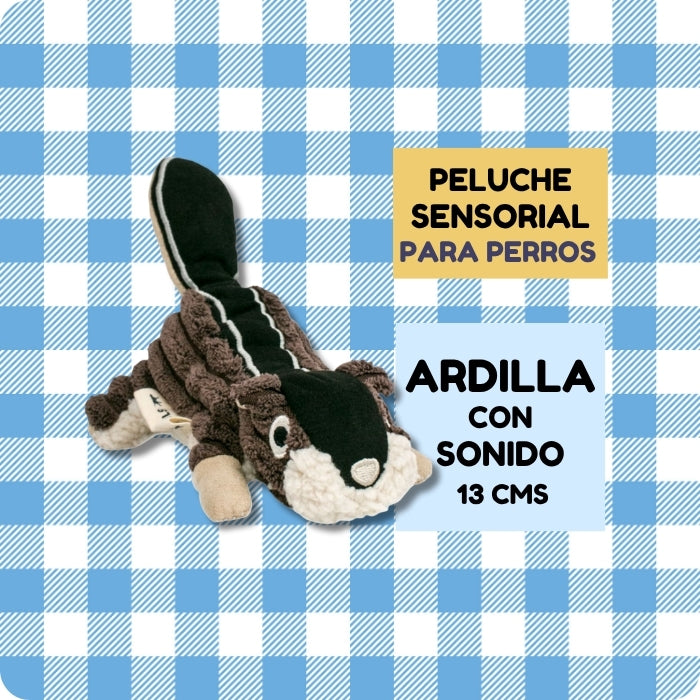 Peluche sensorial para perros de talla pequeña modelo Ardilla Tall Tails