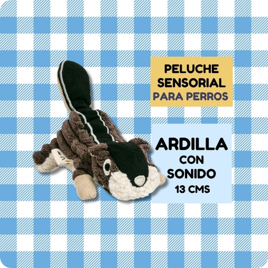 Peluche sensorial para perros de talla pequeña modelo Ardilla Tall Tails