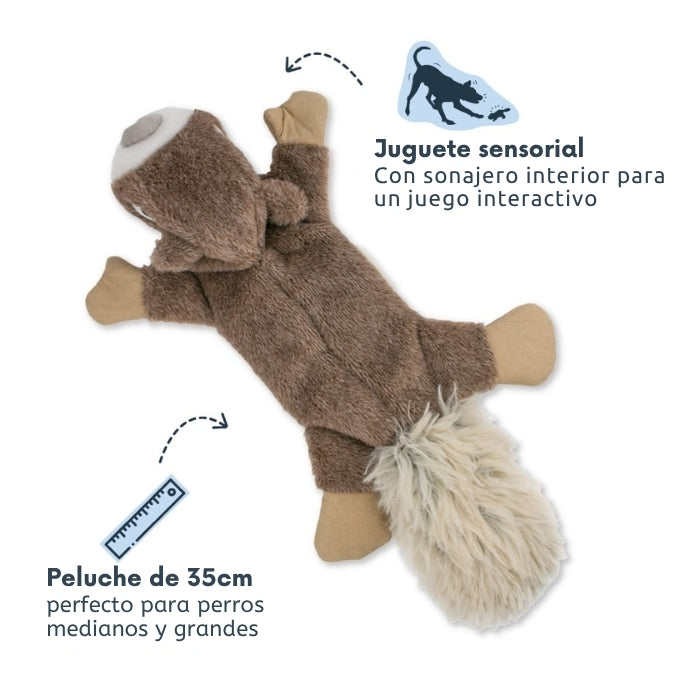 Peluche sensorial Tall Tails Ardilla: Diferentes sonidos y texturas en un peluche de 35 cms