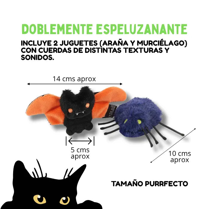 Juguetes para Gatos con Catnip Organico PLAY Feline Frenzy Los Michibichos Set x2