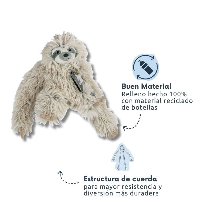 Peluche sensorial para perros Tall Tails Perezoso con relleno 100% reciclado y estructura de cuerda interior para una diversión más duradera
