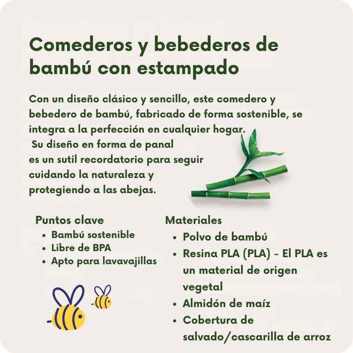 Plato de Bambú - Salvemos a las abejas