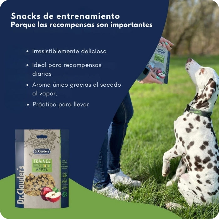 Características snack natural para perros y gatos variedad manzana