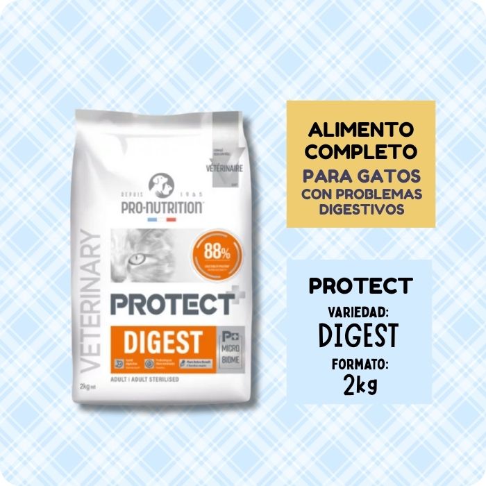 Alimento completo para gatos con problemas digestivos Protect Digest de Pro-Nutrition presentación de 2kg