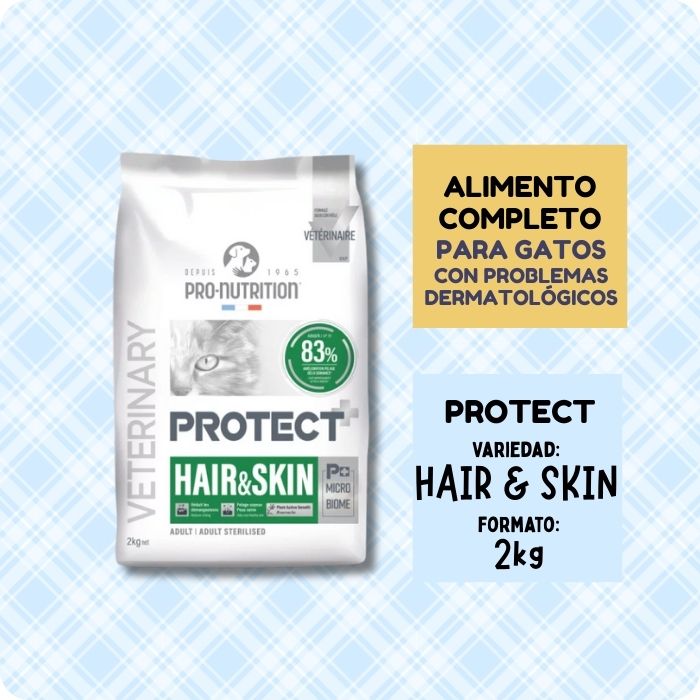 Alimento completo para gatos con problemas dermatológicos Protect Hair & Skin de Pro Nutrition formato de 2kg