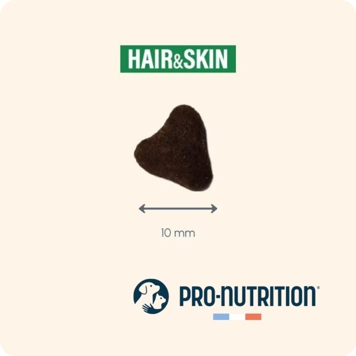 Protect Hair & Skin de Pro Nutrition tamaño de la croqueta.