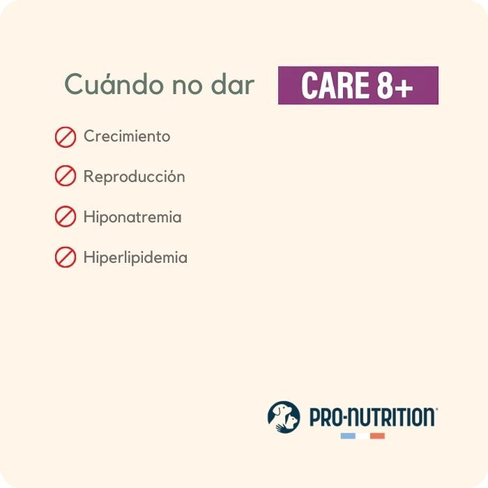 En qué casos no se recomienda dar Pro Nutrition Protect Care 8+ gatos.