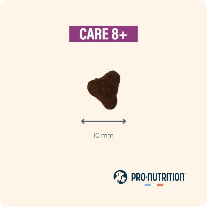 Pro Nutrition Protect Care 8+ Gato, tamaño de la croqueta.