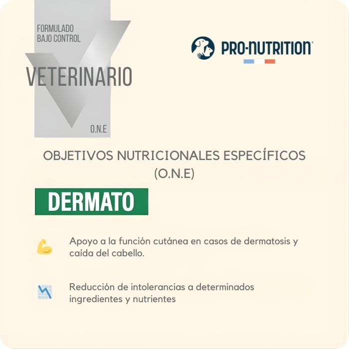 Pro nutrition Protect Dermato apoya la función cutánea, la dermatitis y el exceso de peleche, además de reducir intolerancias a determinados ingredientes y nutrientes