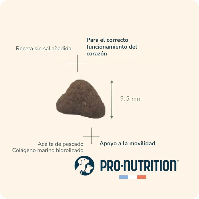 Pro Nutrition Pure Life Poissons tamaño de la croqueta de pescado.
