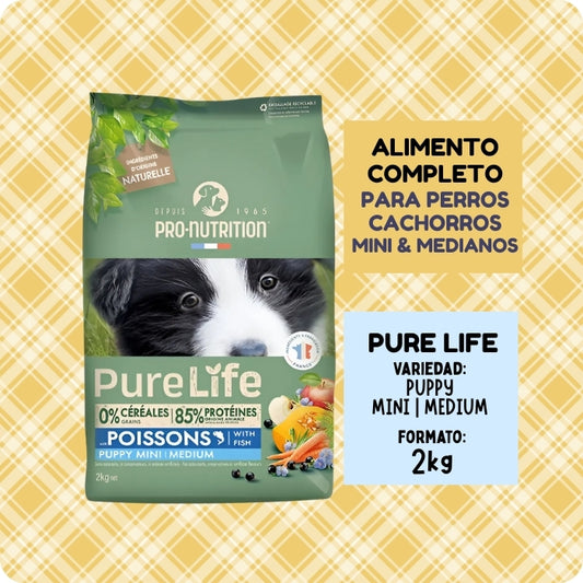 Pro-nutrition Pure life Poissons Puppy Mini Medium 2kg