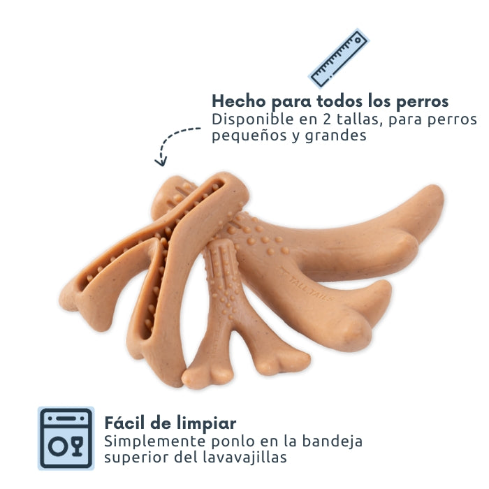 Propiedades mordedor recreacional para perros Long Lasting Antler Chew de Tall Tails: Hecho para todos los perros, disponible en 2 tamaños y apto para lavavajillas