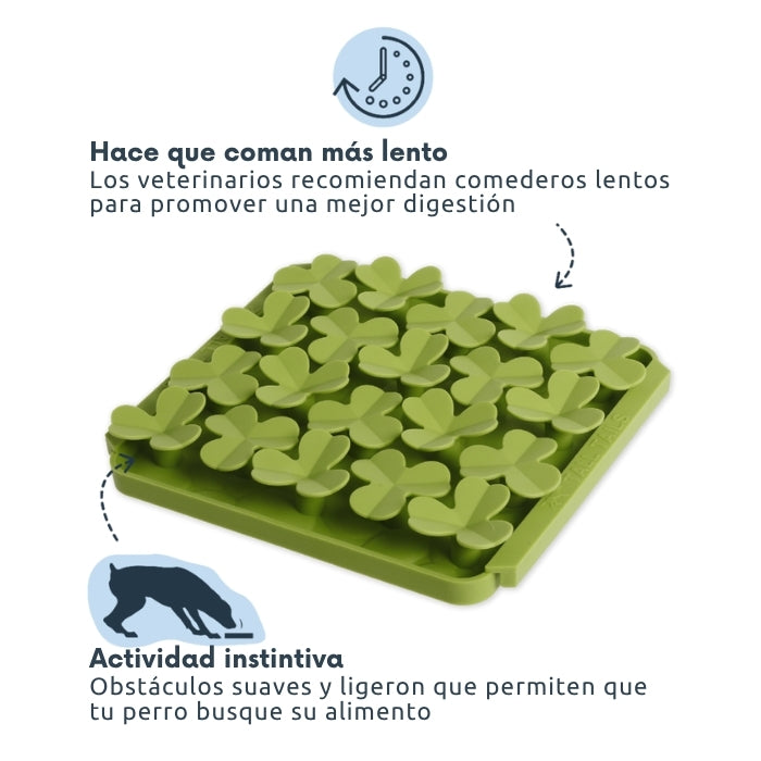 Comedero lento olfativo Foraging mat de Tall Tails hace que los perros coman más lento, y los ayuda a desarrollar su modo de alimentación instintiva, rebuscando entre las texturas del comedero. 