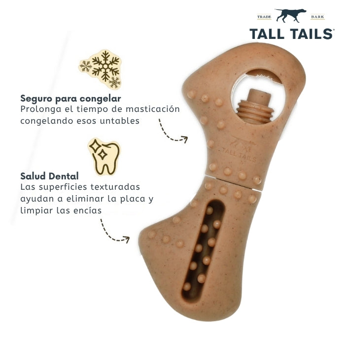 Mordedor recreacional Tall Tails favorece la salud dental y puede congelarse además de sujetar Bully Sticks