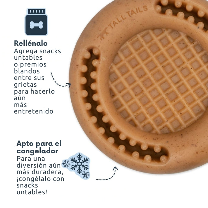 Propiedades mordedor recreacional long lasting wiggle waffle Chew Tall tails: Rellenable con premios untables y apto para el congelador