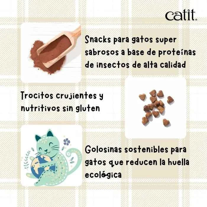 Catit Nuna Snacks para Gatos | Arenque e Insectos Sustentables