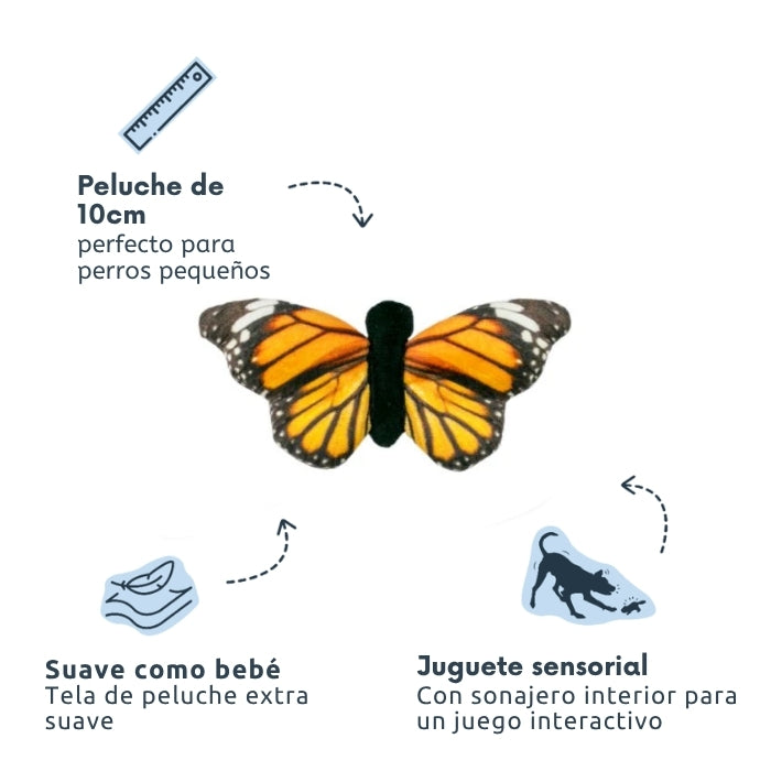 Peluche sensorial para perros pequeños de 10 cm, con tela estra suave y diferentes texturas y sonidos