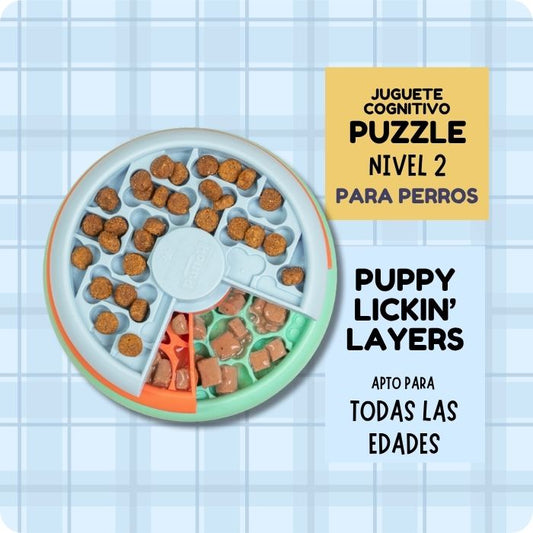 Juguete cognitivo tipo puzzle para perros de todas las edades talla pequeña Puppy Lickin' layers Nivel 2 Nina Ottosson