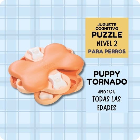 Juguete cognitivo tipo puzzle para perritos de todas las edades en talla pequeña Puppy Tornado Nivel 2 de Nina Ottosson