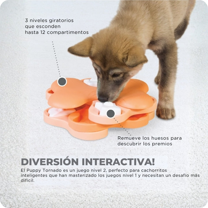 Como funciona el Puppy Tornado nivel 2 de Nina Ottosson