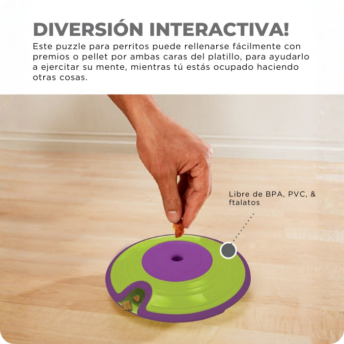 Juguete cognitivo tipo puzzle para perros de todas las tallas y edades nivel 2 Dog Treat Maze de Nina Ottosson