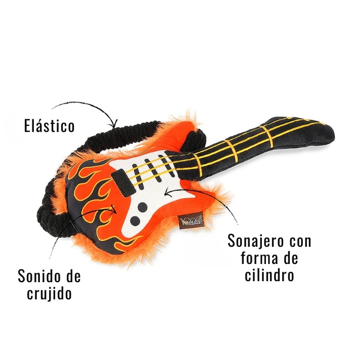 Propiedades peluche sensorial para perros Rock n' rollover de P.L.A.Y Guitarra eléctrica.