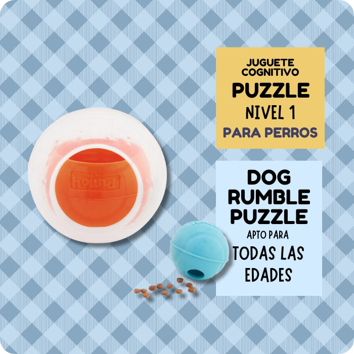 Juguete cognitivo para perros tipo puzzle nivel 1 Dog Rumble Puzzle de nina Ottosson. Apto para todas las edades.