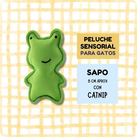 Sapo de peluche para gatos relleno con catnip | Beco